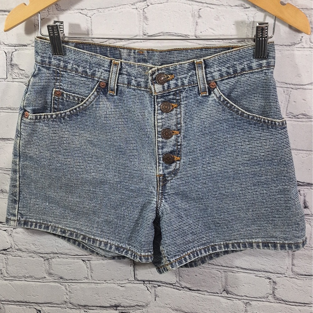 Vintage 90s Y2K Levis 950 Relaxed Fit Button Fly Jean Shorts Womens Jr 7 USA